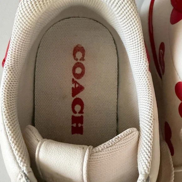 Coach Sneakers with Red Hearts - Picture 4 of 4
